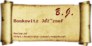 Boskovitz József névjegykártya